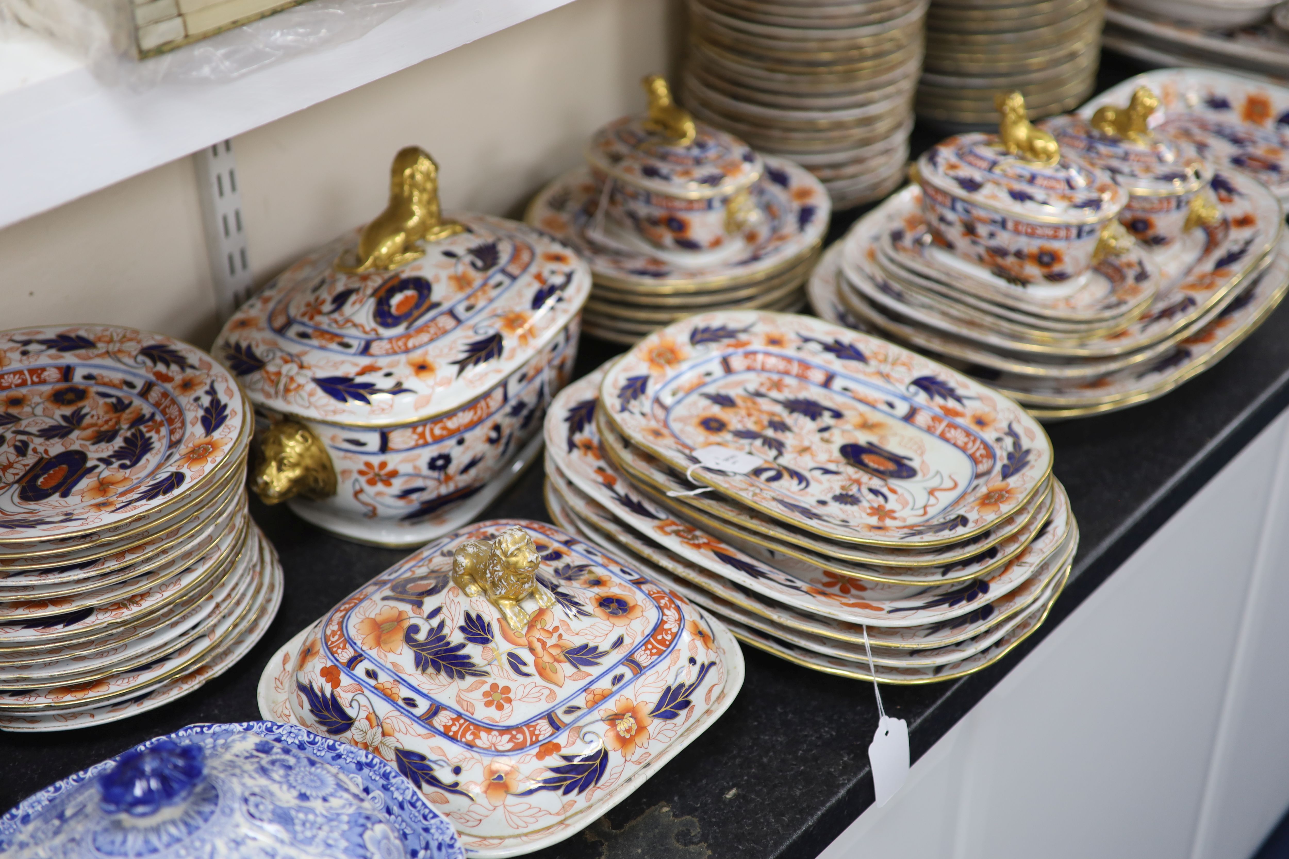 An extensive Coalport Imari pattern dinner service, c.1820,